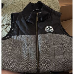 Gameday Couture Colorado State Quilted Vest Women‎ Size M Black & Gray